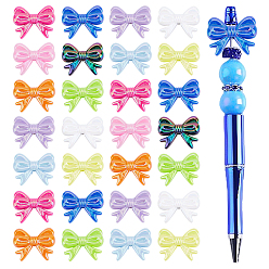 (52) Непрозрачная лаванда 60 непрозрачные акриловые бусины, бантом, AB цвет, разноцветные, 23x29x7 мм, отверстие : 2.7 мм