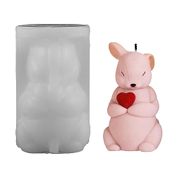 Кролик Силиконовые формы для свечей своими руками, формы для литья смолы, для уф-смолы, изготовление ювелирных изделий из эпоксидной смолы, белые, кролик, 57x97 мм