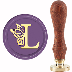 Letter Латунная восковая печать штамп с ручкой, для diy scrapbooking, Шаблон письма, 3.5x1.18 дюйм (8.9x3 см)