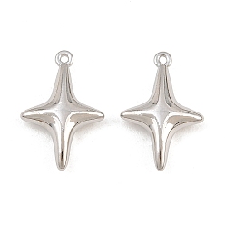 Platinum Alloy Pendants, Star Charms, Rack Plating, Platinum, 18x12x4mm, Hole: 0.9mm
