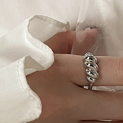 Twist Латунные кольца-манжеты для женщин, платина, твист, внутренний диаметр: 16 мм