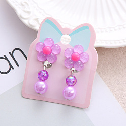 Цветок Клипсы из пластика для детей, платина, цветок, 40x15 мм