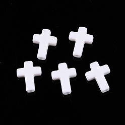 Белый Непрозрачные акриловые бусины, крестик, белые, 15.5x12x4 мм, отверстие : 2 мм, Около 1380 шт / 500 г