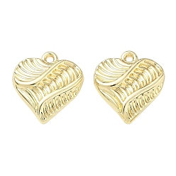 Golden Alloy Pendants, Heart Charm, Rack Plating, Golden, 20x18x3.5mm, Hole: 1.8mm