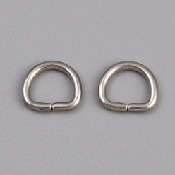 Нержавеющая Сталь Цвет 304 кольца из нержавеющей стали, для лямки, обвязочные мешки, аксессуары для одежды, цвет нержавеющей стали, 9x10x1.5 мм, отверстие : 6x7 мм