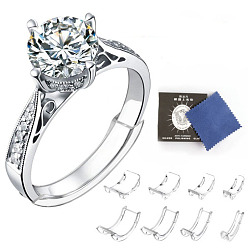 Прозрачный Пластиковая проставка для регулировки размера кольца, прозрачные, 2~9.5 мм, 8 стиль, 1 шт / стиль, 8 шт / пакет