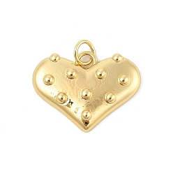 Настоящее золото 18K Латунные подвески, сердце, стойки покрытие, долговечный, без свинца и без кадмия, с целью перехода в кольце, реальный 18 k позолоченный, 15.5x20.5x3.5 мм, отверстие : 3.5 мм