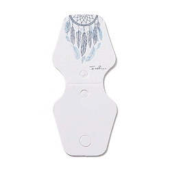 Trapezoid 100ПК тканая паутина/сетка с бумажными карточками для демонстрации ювелирных изделий с перьями, для демонстрации ожерелий, трапециевидные, 8x3.6x0.05 см