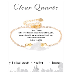 Хрусталь Браслеты с звеньями из грубого необработанного натурального кварца для женщин, 4-3/4 дюйм (12 см)