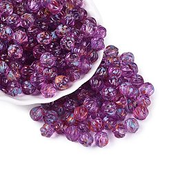 Средний Фиолетово-красный Прозрачные стеклянные бусины пикассо, тыква, средне фиолетовый красный, 8.5~9 мм, отверстие : 0.9~1.2 мм, Около 750 шт / фунт