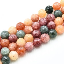 (52) Непрозрачная лаванда Природного кварца нитей бисера, окрашенные, круглые, имитация алашанского агата, разноцветные, 10~10.5 мм, отверстие : 1~1.2 мм, около 37~38 шт / нитка, 14.76~15.16 дюйм (37.5~38.5 см)