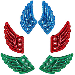 (52) Непрозрачная лаванда 3 пары 3 цвета ткани с украшениями из войлока для обуви, аксессуары для обуви своими руками, крыло, разноцветные, 11x7 см, 1 пара / цвет