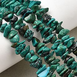 Бирюза из Хубэя Натуральные нити бирюзовый шарик Hubei, самородок, 6~10x6~10x2~5 мм, отверстие : 0.5 мм, 34.65'' (88 см)