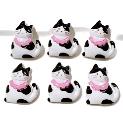 Черный 10 шт. Кабошоны из смолы, кошка, чёрные, 30x24 мм, 10 шт / комплект