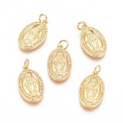 Золотой Латунные подвески, с прыжковых колец, овальные, золотые, 20x12x2 мм, отверстие : 3 мм