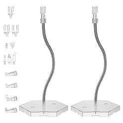 Прозрачный Регулируемые пластиковые держатели для демонстрации собранных фигурок с шестиугольными основаниями, прозрачные, 13x15x28.5 см