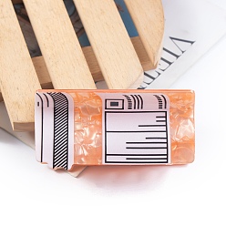 Легкий Лосось Заколки для волос из пвх, аксессуары для волос для женщин и девочек, светлый померанцевый, 76x42x41 мм