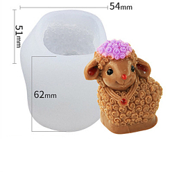 Белый Дым Пищевые силиконовые формы для овец, формы помады, для украшения торта поделки, цвет шоколада, конфеты, изготовление ювелирных изделий на основе смолы и эпоксидной смолы, серый, 5.4x5.1x6.2 см