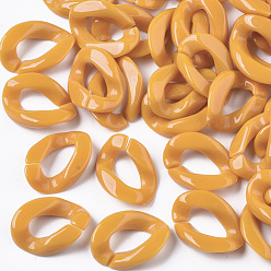 Оранжевый Непрозрачные акриловые соединительные кольца, разъемы для быстрой связи, для изготовления бордюрных цепей, твист, оранжевые, 22x16.5x5.5 мм, внутренней меры: 12x6 мм