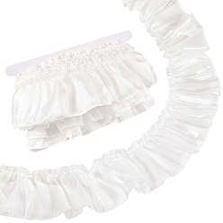 White 6M Polyester Lace Trim, for Clothes Accessories, White, 3-1/8 inch(80mm), about 6.56 Yards(6m)