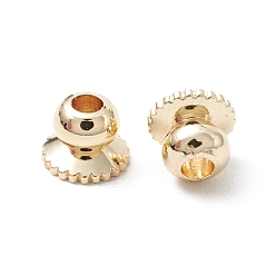 Золотой Покрытие стойки латунная крышка бусины, долговечный, без кадмия и без свинца, золотые, 4x3 мм, отверстие : 1.2 мм