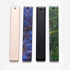 (52) Непрозрачная лаванда Ацетат целлюлозы (смола) большие подвески, прямоугольные, разноцветные, 53x9x2~3 мм, отверстие : 1.5 мм