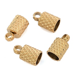 Золотой Ионное покрытие (ip) 304 концы шнура из нержавеющей стали, колонка, золотые, 9x5 мм, отверстие : 2 мм, внутренний диаметр: 4 мм