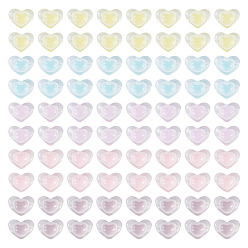 (52) Непрозрачная лаванда 100 шт 5 цвета прозрачные акриловые бусины, бусина в бусине, сердце, разноцветные, 13x17x9.5 мм, отверстие : 2.5 мм, о 20шт / цвет