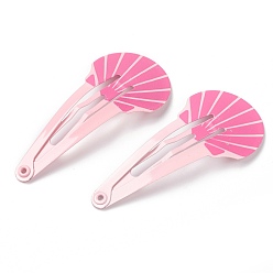 Pink Выпечка окрашены железа оснастки заколки, для детского дня, оболочка, розовые, 52.5x24x1.6 мм