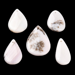 Розовый Опал Натуральные розовые опаловые подвески, слезинки, 33~45.5x20~31.5x6~8.5 мм, отверстие : 2 мм