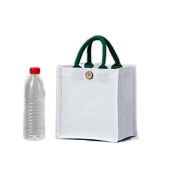 Weiß Canvas-Taschen mit Griffen, rechteckige Tragetaschen, weiß, 23x15x21 cm
