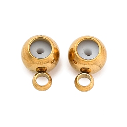 Золотой 304 дуги из нержавеющей стали, с резиновой заглушкой, круглые, ионное покрытие (ip), золотые, 5.5x4x3.5 мм, Отверстие : 0.8 мм & 1.2 мм