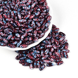 Темно-Красный Выпечка краска стеклянные бусины, круглое отверстие, овальные, темно-красный, 9.5x4~4.5 мм, отверстие : 0.8~1 мм, Около 1750 шт / фунт