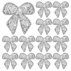 Кристалл 15шт. вышитые стразами нашивки из самоклеящейся нити для пришивания/приклеивания утюгом, аппликации из ткани, бантом, кристалл, 60x60x2.5 мм