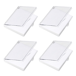 Белый Прямоугольные прозрачные акриловые коробки для хранения россыпью алмазов, с губкой, белые, 7.7x9.4x1.05 см