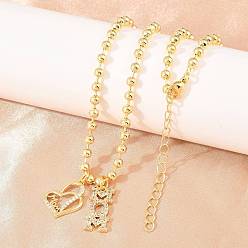 Настоящее золото 18K Подвеска в виде сердца с микропаве из латуни с прозрачными кубическими циркониями ко Дню матери для женщин., без кадмия и без свинца, долговечный, стойки покрытие, реальный 18 k позолоченный, 17.52 дюйм (44.5 см)