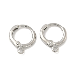 Платина Латунная фурнитура Leverback для серег, с петлей, платина, 14x12x2 мм, отверстие : 1.4 мм