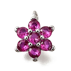 Платина Латунные микро проложить кубического циркония подвески, без кадмия, без никеля и без свинца, , платина, 11x8x3.5 мм, отверстие : 1 мм