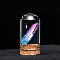 Хрусталь Необработанные гальванические украшения из кристаллов натурального кварца, Стеклянные и деревянные колокольчики, образцы минералов, статуи для домашнего настольного украшения по фэн-шуй, 55x35 мм