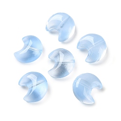 Васильковый Прозрачные стеклянные бусины для выпечки, луна, васильковый, 16x14x9 мм, отверстие : 1.2 мм, Около 476 шт / 1000 г