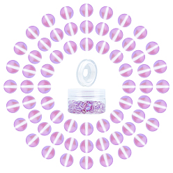 Dark Violet DIY Synthetic Moonstone Beads Stretch Bracelet Making Kits, with Elastic Thread, Dark Violet, Beads: 8mm, Hole: 1mm, 100pcs/box