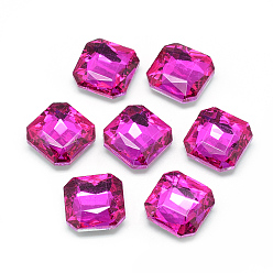 Камелия Заостренные заднее стекло горный хрусталь кабошоны, граненые, с покрытием на задной стороне, восьмиугольник, камелия, 10x10x4.5 мм