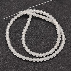 Malaysia Jade Natural Malaysia Jade Bead Strands, Round, 4mm, Hole: 0.8mm, about 92pcs/strand, 15 inch