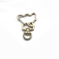 Light Gold Fermoirs pivotants en alliage de zinc, pour la fabrication de sacs, éléphant, or et de lumière, 38x30mm