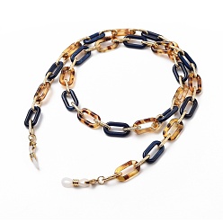 Темно-Синий Цепочки для очков, шейный ремешок для очков, с алюминиевыми и акриловыми цепочками для скрепок, 304 застежки-лобстеры из нержавеющей стали и концы резиновых петель, темно-синий, 28.74 дюйм (73 см)