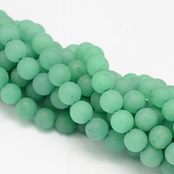 Green Aventurine Round Natural Green Aventurine Bead Strands, Frosted, 8mm, Hole: 1mm, about 49pcs/strand, 15.74 inch