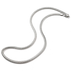 Stainless Steel Color Non-Tarnish 304 Stainless Steel Chain Necklaces, Snake Chain, Stainless Steel Color, 23.90 inch(60.7cm)