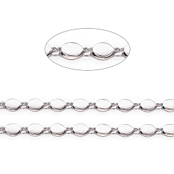 Платина Латунная цепочка из бисера ручной работы, с катушкой, для изготовления ювелирных изделий, долговечный, несварные, овальные, платина, 8.5x4x2.3 мм, около 32.8 футов (10 м) / рулон