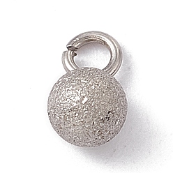 Couleur Acier Inoxydable Pendentifs en acier inoxydable anti-ternissement, , charme rond, couleur inox, 304mm, Trou: 7x4mm