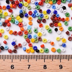 Mixed Color Glass Seed Beads, Opaque Colours Seed, Small Craft Beads for DIY Jewelry Making, Round, Mixed Color, 2mm, Hole:1mm, about 30000pcs/pound